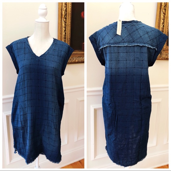 ANTHROPOLOGIE CLOTH & STONE FRAYED TUNIC DRESS S - Picture 2 of 8